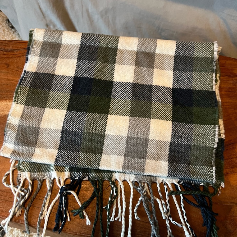 Old Navy Plaid Scarf - Navy, Green, White